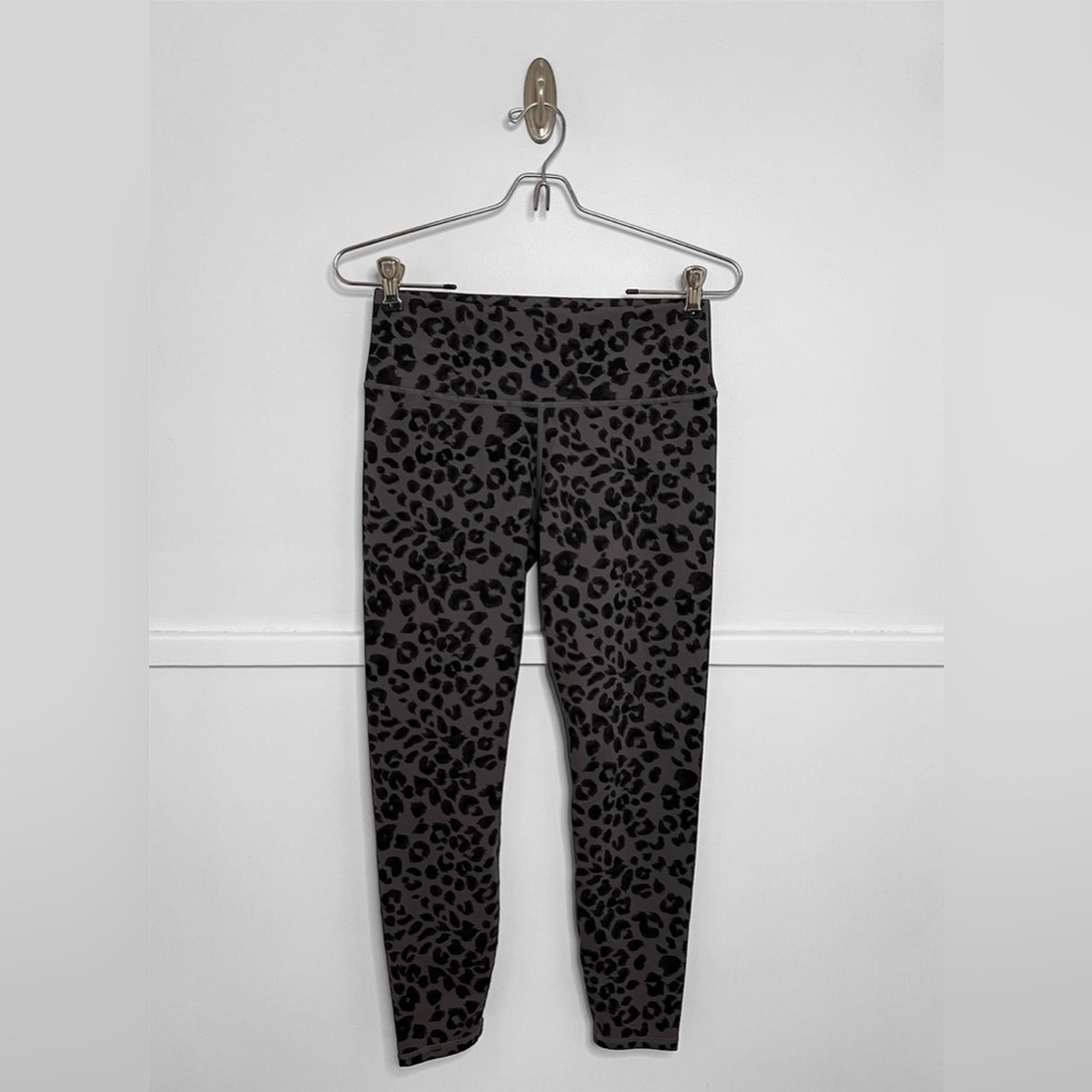 Varley Century High Rise 7/8 Length Leggings in Iron Grey Cheetah Print